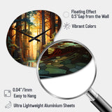 Redwood Shimmering Tree Heights I - Asymmetric Metal Wall Clock
