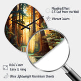 Redwood Shimmering Tree Heights I - Asymmetric Metal Wall Clock