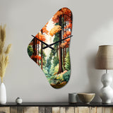 Redwood Shimmering Tree Heights III - Asymmetric Metal Wall Clock