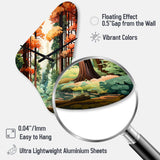 Redwood Shimmering Tree Heights III - Asymmetric Metal Wall Clock