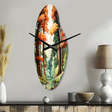 Redwood Shimmering Tree Heights III - Asymmetric Metal Wall Clock