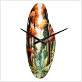 Redwood Shimmering Tree Heights III - Asymmetric Metal Wall Clock