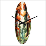 Redwood Shimmering Tree Heights III - Asymmetric Metal Wall Clock