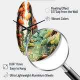 Redwood Shimmering Tree Heights III - Asymmetric Metal Wall Clock