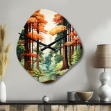 Redwood Shimmering Tree Heights III - Asymmetric Metal Wall Clock