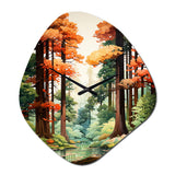 Redwood Shimmering Tree Heights III - Asymmetric Metal Wall Clock