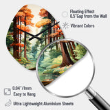 Redwood Shimmering Tree Heights III - Asymmetric Metal Wall Clock