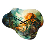 Redwood Tree Symphony Of Green Forest - Asymmetric Metal Wall Clock