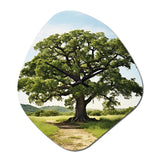 Green Trees Oak Mighty Oak - Asymmetric Metal Wall Clock