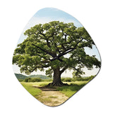 Green Trees Oak Mighty Oak - Asymmetric Metal Wall Clock