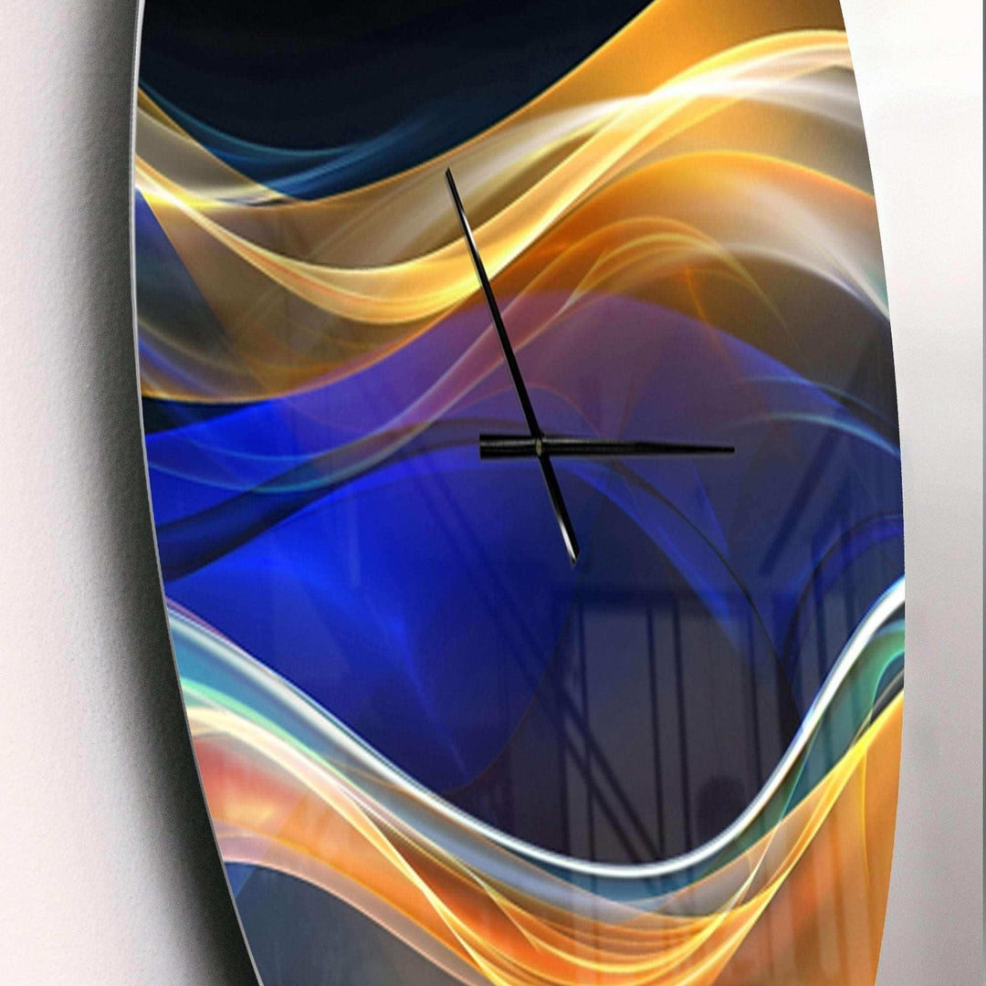 3D Gold Blue Wave Design