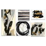 Transitional Canvas Wall Art Set - Glam Gold Collection - 5 Pieces