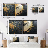 Abstract Wall Art Set - Golden And Beige Abstract Fusion - 2 Pieces