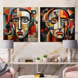 Modern Wall Art Set - Pablo Picasso Cubism Portrait I - 2 Pieces