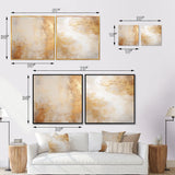 Abstract Collages Canvas Wall Art - Beige And Gold Minimalism Storms III - 2 Pieces