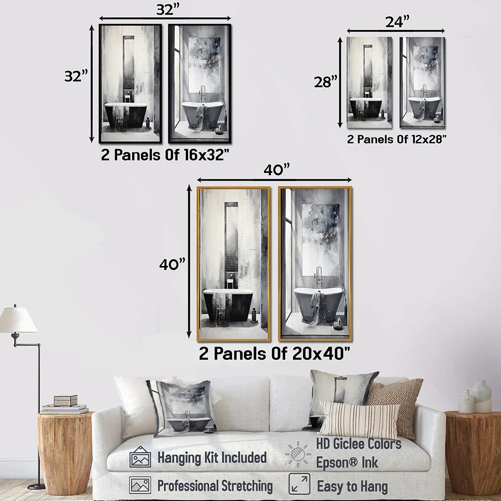 Modern Wall Art Canvas Set - Brown Tree Bark Essence II - 2 Pieces