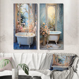 Bathroom Canvas Wall Art - Bathroom Oasis I - 2 Pieces