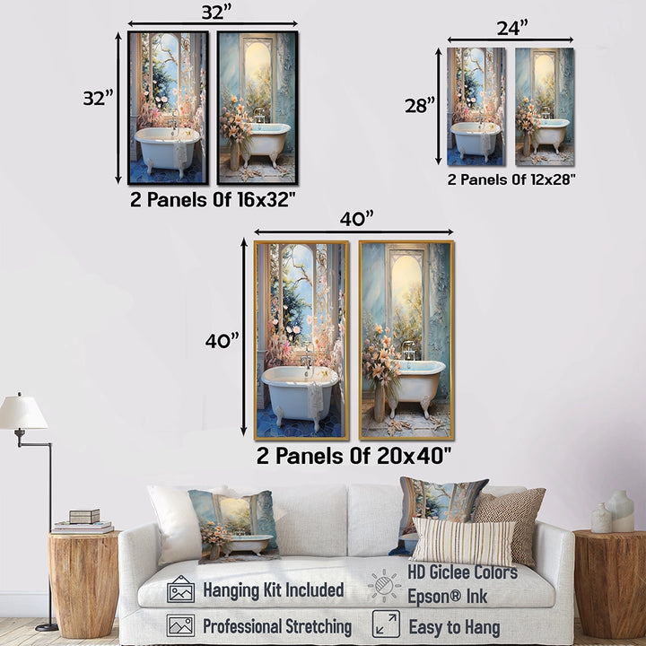 Bathroom Canvas Wall Art - Bathroom Oasis I - 2 Pieces