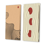 Abstract Canvas Wall Art - Retro Japanese Minimal Geometric Typography II - 2 Pieces