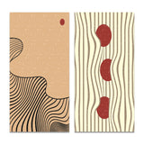 Abstract Canvas Wall Art - Retro Japanese Minimal Geometric Typography II - 2 Pieces