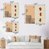 Abstract Canvas Wall Art - Retro Japanese Minimal Geometric Typography II - 2 Pieces