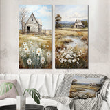 Farm Wall Art Canvas Set - Farmhouse Quiet Retreat II - 2 Pieces