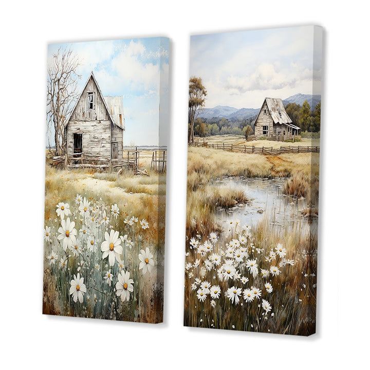 Farm Wall Art Canvas Set - Farmhouse Quiet Retreat II - 2 Pieces