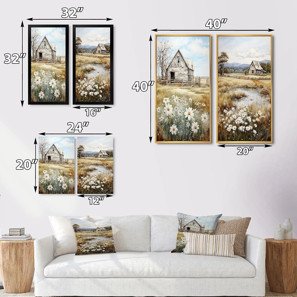 Farm Wall Art Canvas Set - Farmhouse Quiet Retreat II - 2 Pieces