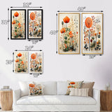 Modern Canvas Wall Art Set of 2 - Colorful Botanical Pointillism