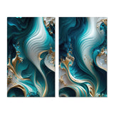 Abstract Marble Wall Art Set - Abstract Geode Turquoise - 2 Pieces