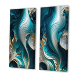 Abstract Marble Wall Art Set - Abstract Geode Turquoise - 2 Pieces