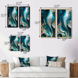 Abstract Marble Wall Art Set - Abstract Geode Turquoise - 2 Pieces