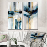 Transitional Canvas Wall Art Set - Abstract Transitional Modern Shapes - 2 Pieces