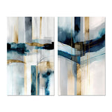 Transitional Canvas Wall Art Set - Abstract Transitional Modern Shapes - 2 Pieces