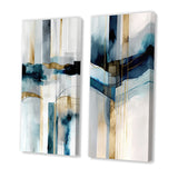 Transitional Canvas Wall Art Set - Abstract Transitional Modern Shapes - 2 Pieces