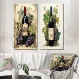 France Wall Art Canvas Set - French Red Wine Bordeaux Bounty - 2 Pieces