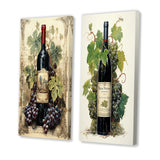 France Wall Art Canvas Set - French Red Wine Bordeaux Bounty - 2 Pieces