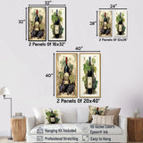 France Wall Art Canvas Set - French Red Wine Bordeaux Bounty - 2 Pieces