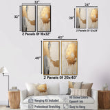 Modern Canvas Wall Art Set of 2 - Gold And Beige Paint Fusion