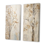 Traditional Wall Art Set - Minimalism Beige Sycamore Tree Solitude - 2 Pieces