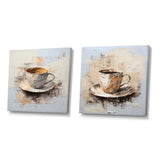 Traditional Canvas Wall Art Set - Simple Coffee Cup - 2 Pieces