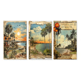 Vintage Florida Collage Palm Trees And Beach I - Multi-Panels