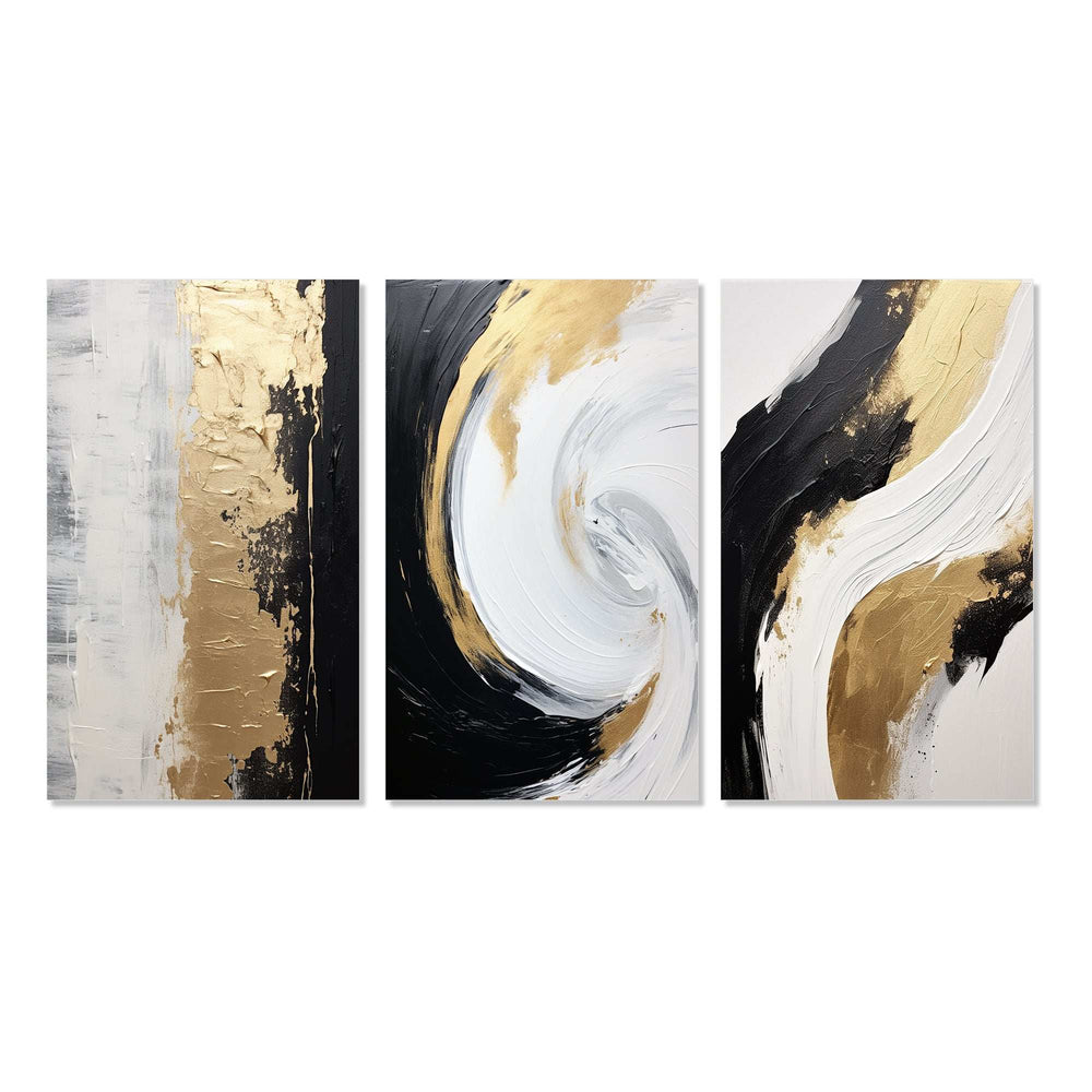Essential Nature of Alchemy Abstract Gold Black I - Multi-Panels