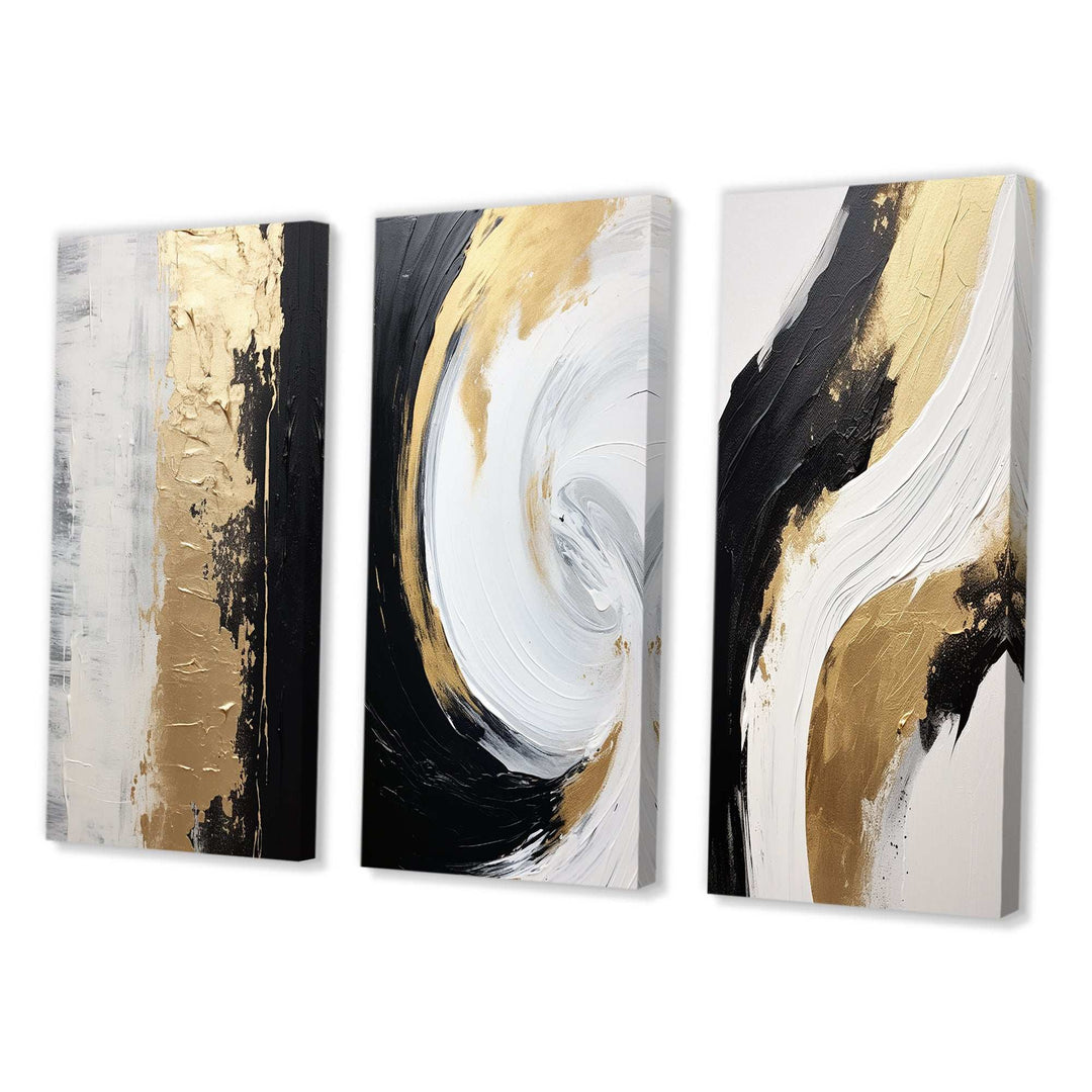 Essential Nature of Alchemy Abstract Gold Black I - Multi-Panels
