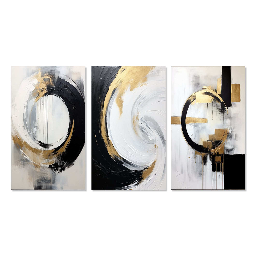 New Balance Dreams Abstract Gold And Black I - Multi-Panels