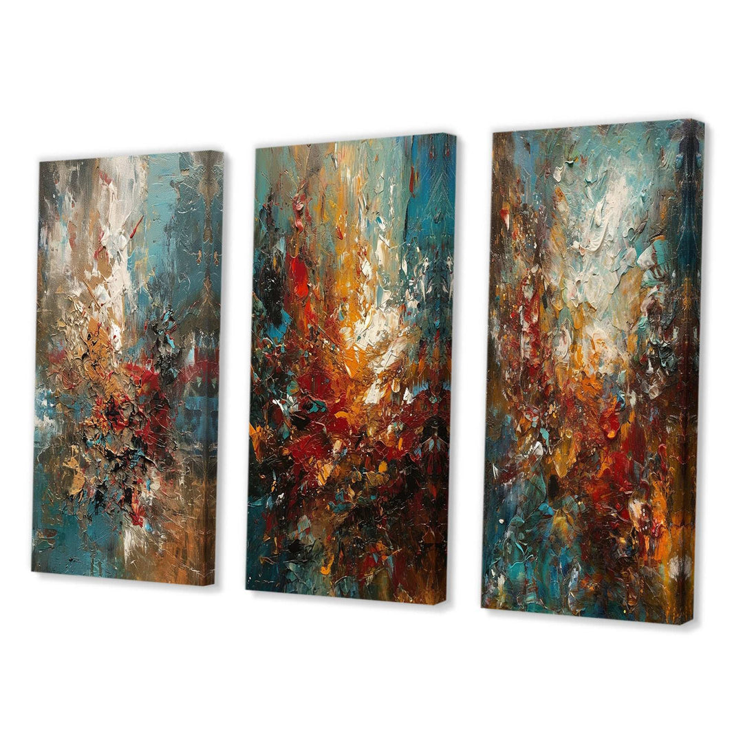 Autumn Bliss Afternoon Abstract Red Orange Blue - Multi-Panels