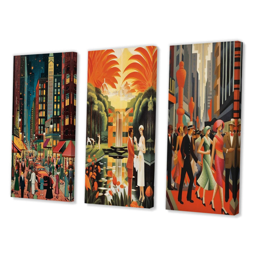 Art Deco Retro City Life - Multi-Panels