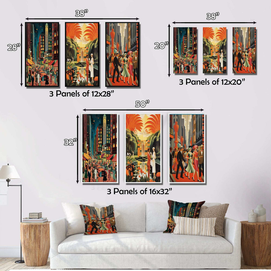 Art Deco Retro City Life - Multi-Panels