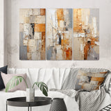Transitional Multi Panel Canvas Wall Art - Abstraction Geometric