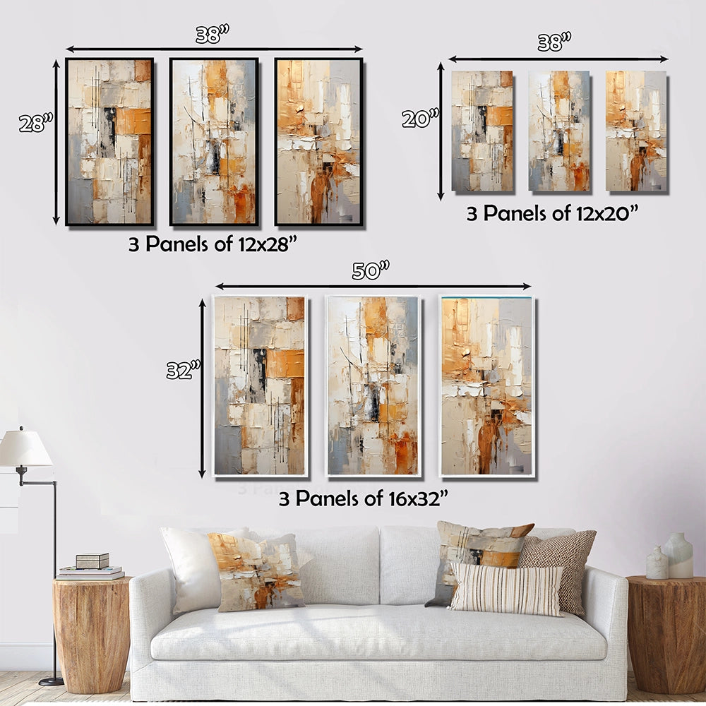Transitional Multi Panel Canvas Wall Art - Abstraction Geometric